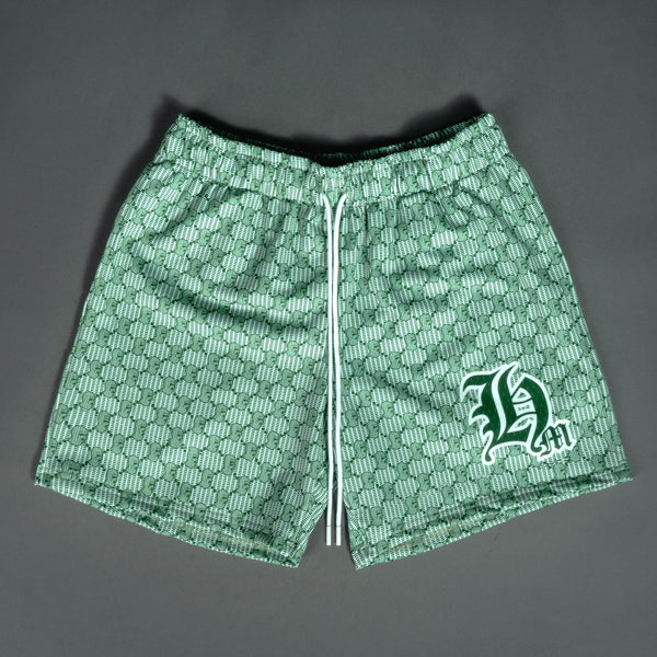 Streetwear Official | Hastamuerte | Green HM Ski Mask Pattern Shorts L / Green