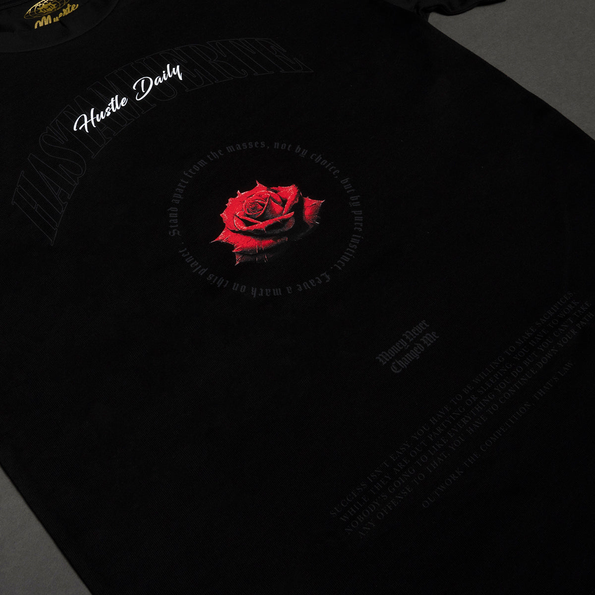 Stand Apart Rose - ULTRA HW Red Label Tee - Black