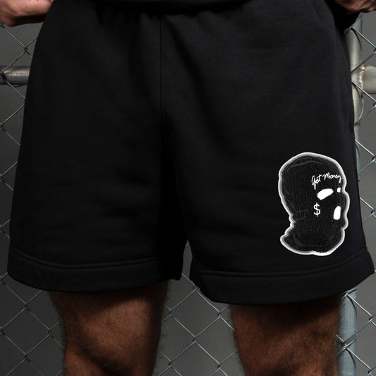 GET MONEY SKI MASK CHENILLE PATCH SHORTS