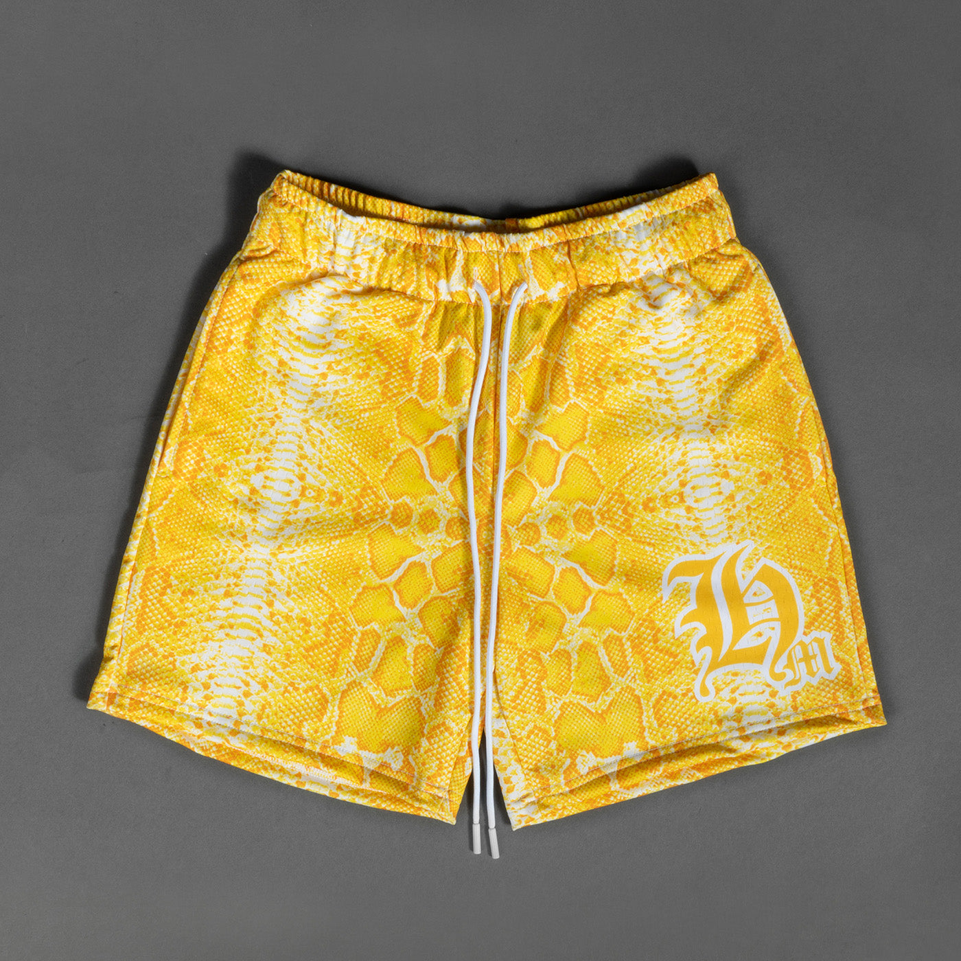 Yellow Snakeskin Shorts - Yellow