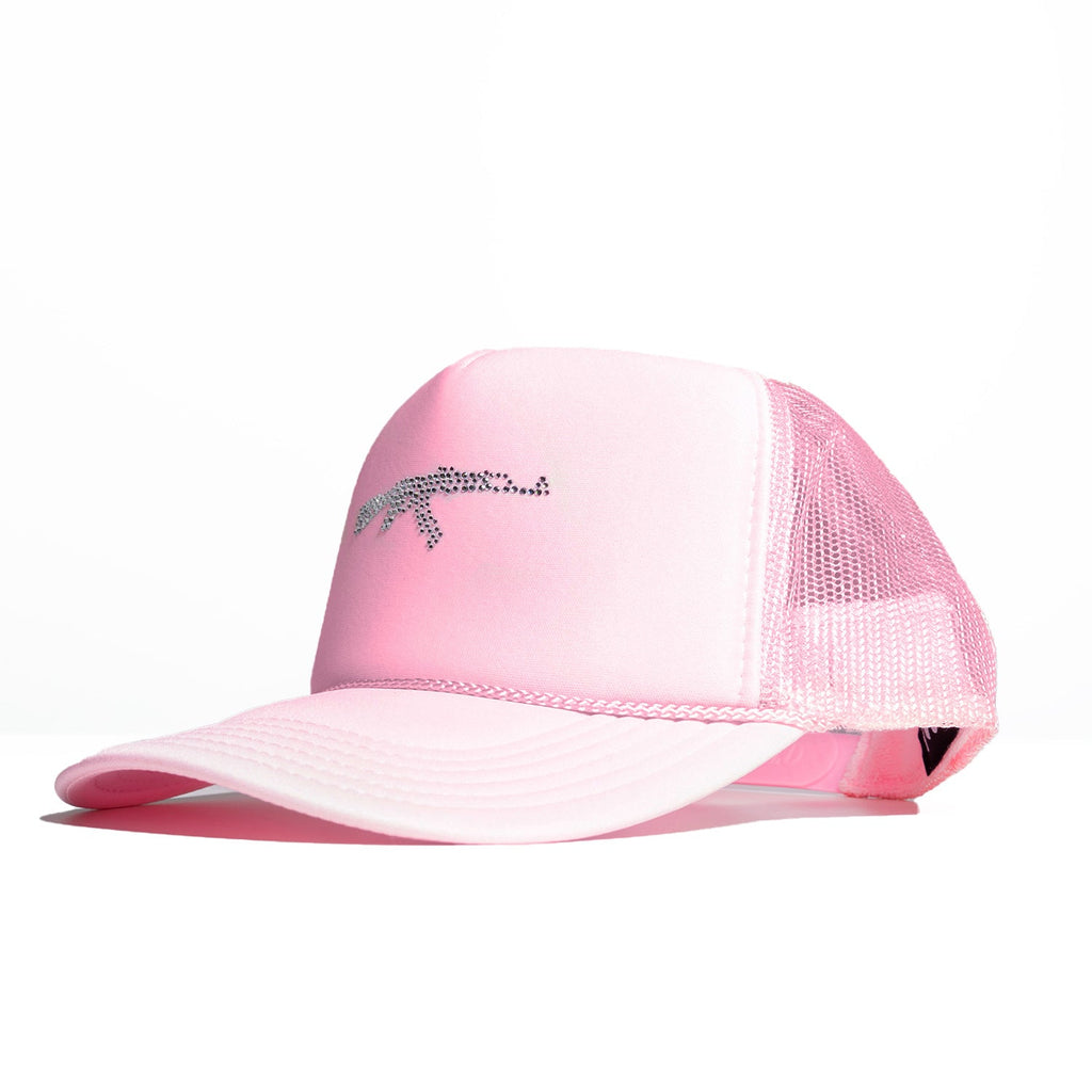 AK Rhinestone Mesh Trucker Hat - Pink
