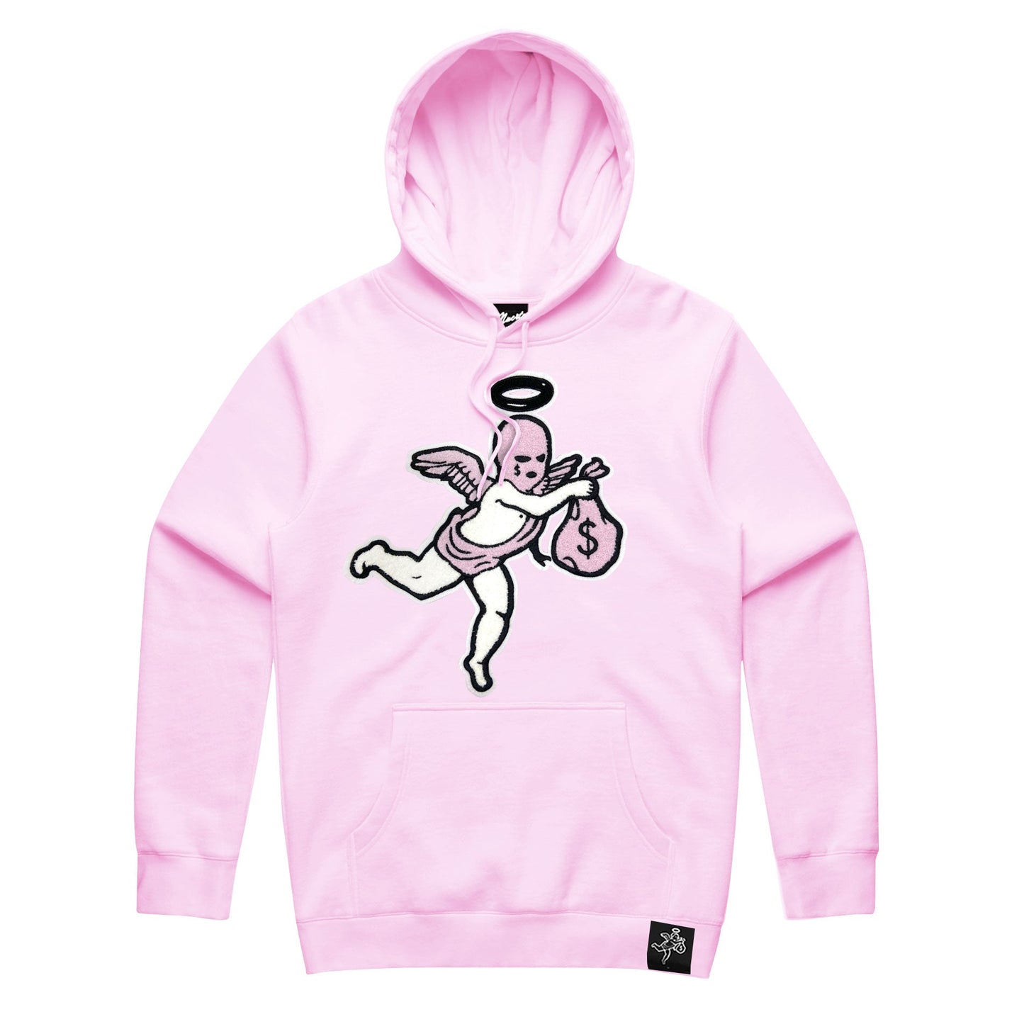 Pink Ski Mask Angel Chenille Patch  Hoodie HW QS