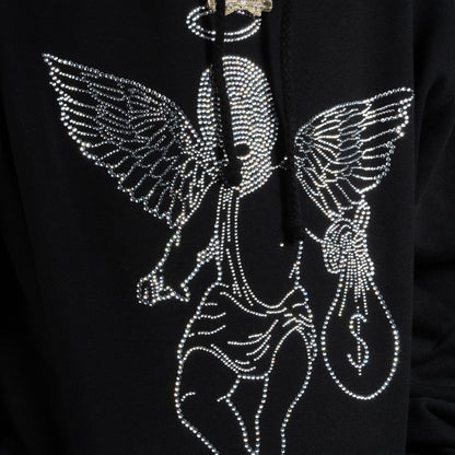 Rhinestone Ski Mask Angel Hoodie - HW