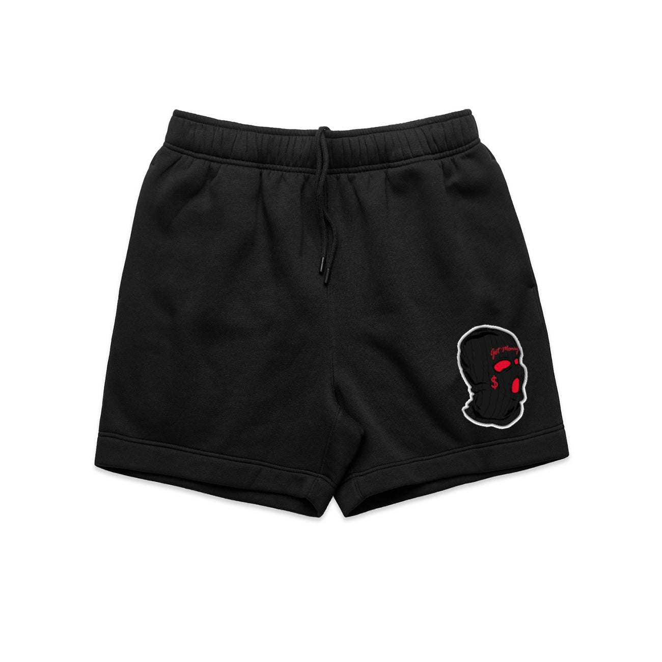 RED AJ11 MASK CHENILLE PATCH SHORTS