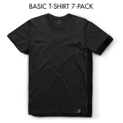 7-Pack - Black Tee - Basic