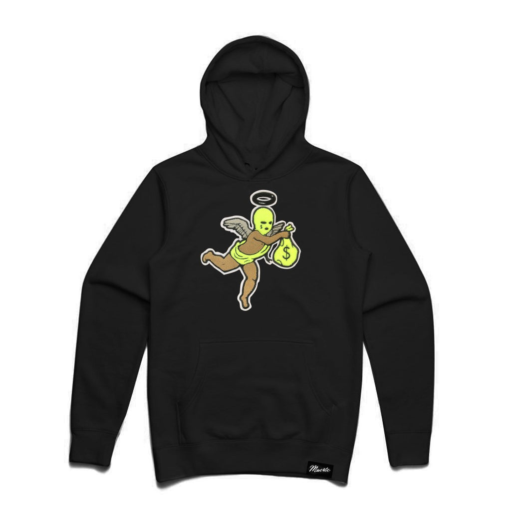 Neon Get Money Ski Mask Angel Chenille Patch Hoodie Big and Tall